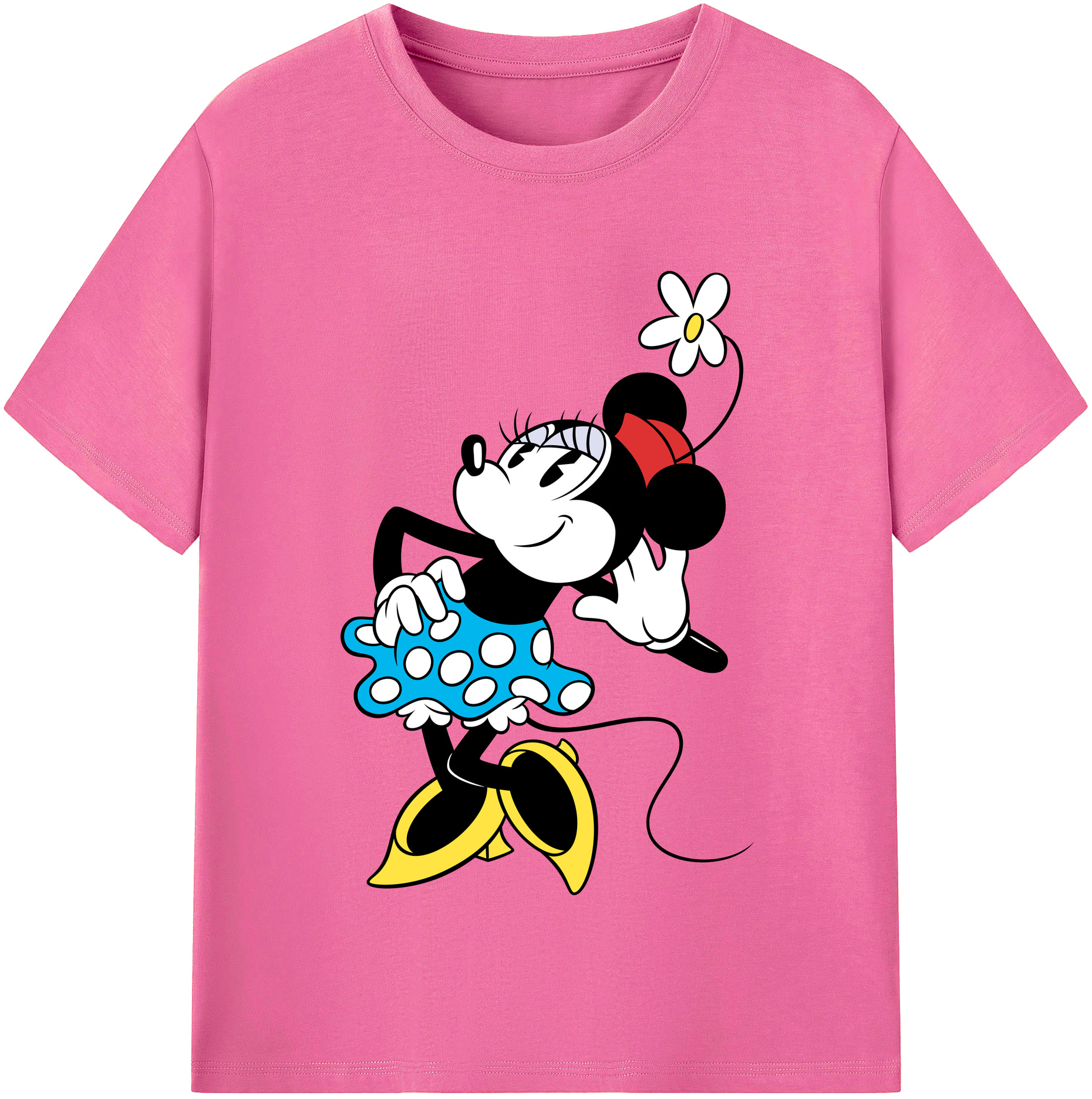 （画像用） ミッキーマウス Mickey Mouse レディースカジュアルプリントTシャツ（綿100％）